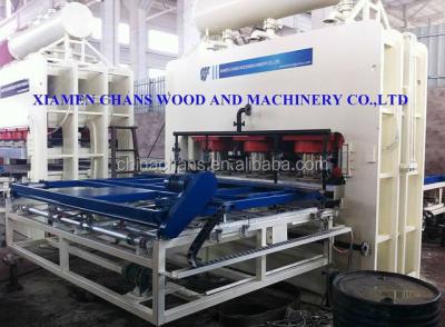 China Packing Machine Short Cycle Melamine Laminating Hot Press Machine Line / Melamine Faced MDF Chipboard for sale