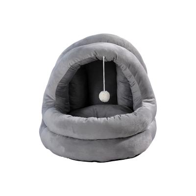 China Stored House Semi Partially Enclosed Deep Sleep Soft Enclosed Luxury Dog Tent Beds Cats And Covers Blanket Cute Pet Bed Enclosed Cat Nest for sale