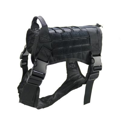 China Newest High Quality Tactical Service Padded Military Army Dog Vest Training Harness With Chest Rig Bag Dog Police With Nice Price for sale