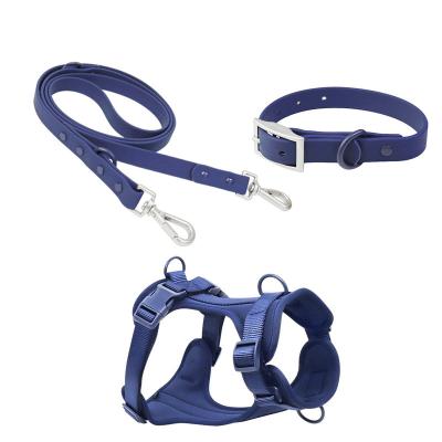 China Wholesales SPARE Goods Heavy Duty Waterproof PVC Coated Strap Dog Collar Leash Pet Leash And Harness Set for sale