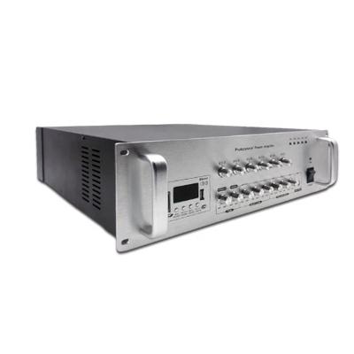 China Background Music System Public Address System 800 Watt Amplifier Silver 6 Channel MP3 USB Independent Control Broadcastpower Amplifier Equipment for sale