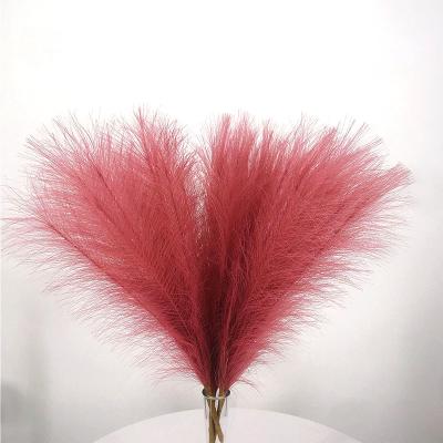 China Natural dry hot fake pampas 110cm colorful flower bouquet sale wedding new artificial 18 branches fake pampas bouquet for sale