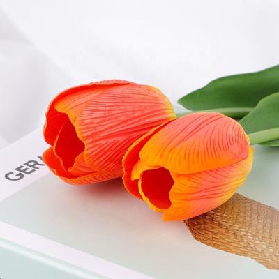 China wedding yarn cloth+plastic+iron Tulip Flowers Artificial Tulip Flower handmade fake fake real touch silk interior decoration real touch for sale