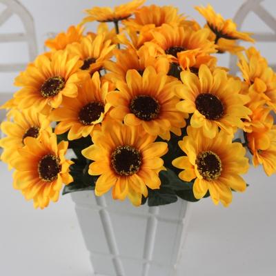 China High quality plastic sunflower 53cm tall plastic and artificial silk sunflower head large for sale