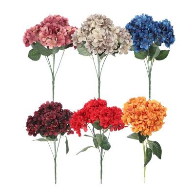 China decorative flowers & Braids High Quality Single Stem Long Stem Artificial Hydrangeas Home Decor Flowers Wedding for sale