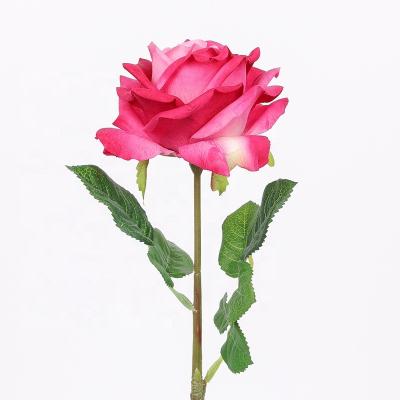 China High Quality Hot Selling Artificial Silk Rose Flowers For Wedding Bouquet Rose Flowers Bridal Artificial Cloth+ Plastic+ Silk Yarn for sale