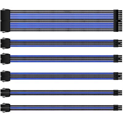 China COMPUTER Cable Extension 18AWG 30cm ATX 1*24pin, 1*CPU4+4p, 2*PCI-E 6+2p, 2*PCI-E 6p For PC Kit Cable Extension Black Blue for sale