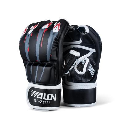 China Professional New Design PU Leather Hook And Loop Multi Layer Pads Custom Training Boxing Muay Competition Thai Boxing Gloves for sale