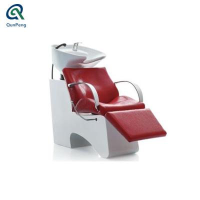 China Comfortable modern styling chairs beauty salon shampoo chair hair salon with adjustable legrest for sale