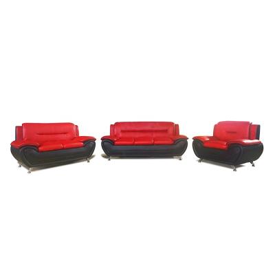 China No European Style Sofa Furniture Sofa Set Living Room Black Leather Multi-Seat Sofa for sale