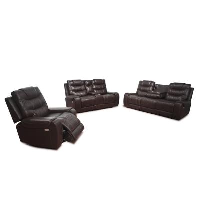 China (Other) Air Adjustable Leather 1+2+3 Sectional Recliner Sofa Set Living Room Electric Recliner Sofas With USB Charging for sale