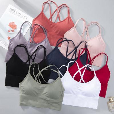 China Underwire Bra Solid Color Sports Bra Women Fitness Bralette High Print Breathable Yoga Top Gym Women Deportivo BH for sale