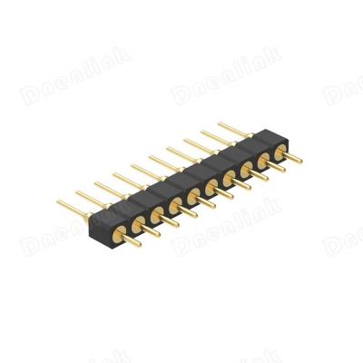 China PCB Dnenlink.2.54mm Machined Single Straight Pin Header Row H3.00mm L12.00mm DIP Connectors SMD SMT Round Machine for sale