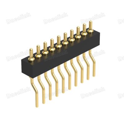 China PCB Dnenlink 1.27mm Pitch H2.0 Single Row Male Right Angle SMT Pogo Pin Connector for sale