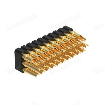 China Pitch Row H2.5mm Header Pitch PCB Dnenlink 2.00mm Triple Contact Flat Solder Female Pogo Connector for sale