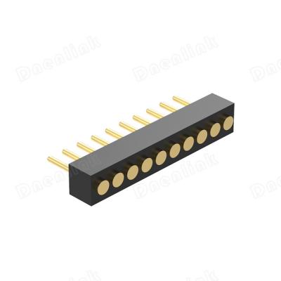 China Dnenlink 1.27mm H2.0mm PCB Contact Flat Single Row DIP Straight Pogo Pin Female Header Pogo Connector for sale