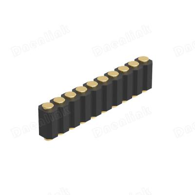 China PCB Dnenlink 2.00mm Female Flat Single Row Contact Header H4.0mm Pogo Male Connector Straight Header for sale