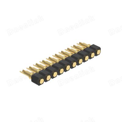 China Single Row H2.5mm Pitch Pitch PCB Dnenlink 2.54mm Flat Contact Solder Female PogoPin Header for sale