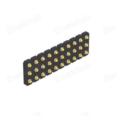 China Straight Pitch Three Row H1.27mm SMT Male PCB Dnenlink 3.0mm Pogo Pin Connector For PCB for sale