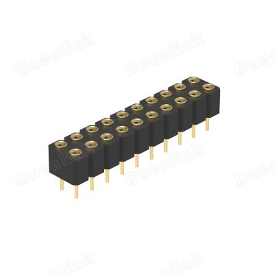 China Pitch Dnenlink 3.00mm PCB Pitch Row H4.0mm Double Concave Contact Header SMT Straight Female Type PogoPin for sale