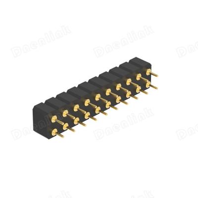 China Pitch Dnenlink 3.00mm PCB Pitch Row H4.0mm Double Concave Contact Header SMT Straight Female Type PogoPin for sale