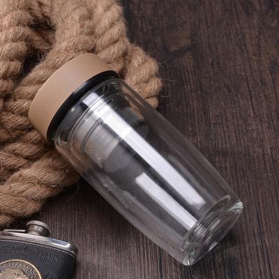 China Viable new double wall glass tea infuser high quality water bottle factory direct design for sale