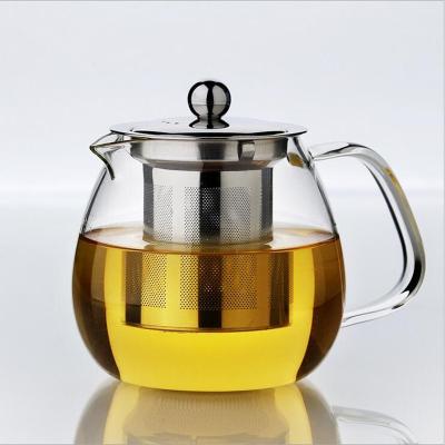 China New Design 2022 Sustainable Wholesale Borosilicate Heat Resistant Clear Glass Teapot for sale