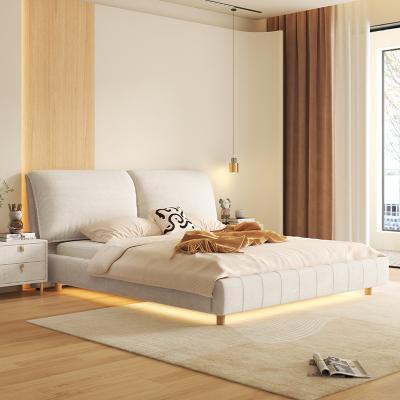 China Wabi-sabi Style Cream Style Bed (Full Size) Bed Modern Designer Adjustable Light Luxury Italian Leather Minimalist Wedding Double Bed Master Bedroom Bed for sale