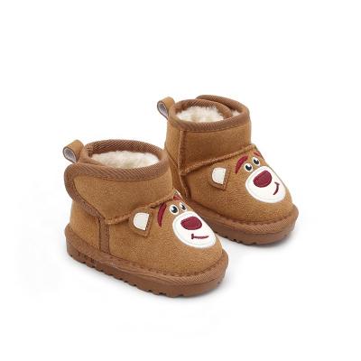 China Anti-slippery baby cotton shoes 1-3 years old plush children's winter shoes boys and girls warm children snow boots for sale