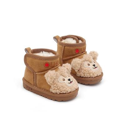 China Winter Anti-slippery 1-3 years old children's cotton shoes baby cotton boots soft soled plush warm children snow boots for sale