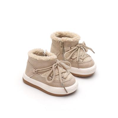 China Winter Anti-slippery Children's Cotton Shoes Plus Warm Cashmere Kids Snow Boots For Boys And Girls for sale