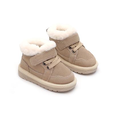 China Breathable Baby Cotton Shoes Thickening Plus Velvet Winter Sheep Wool Warm Snow Warm Children's Shoes 1-3 Years Old for sale