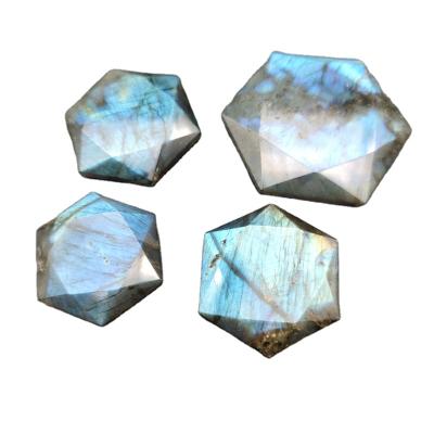 China High Quality Natural Labradorite Hexagon Star China Hexagram Flat Star Crystal For Crafts for sale