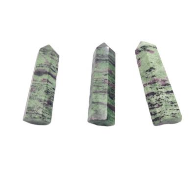 China China Wholesale Natural Quartz Carving Red And Green Treasure Crystal Point For Healing for sale