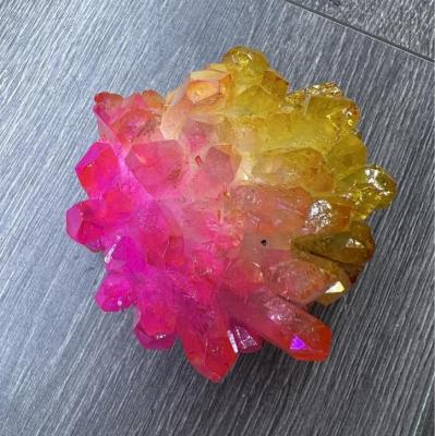 China China Wholesale Natural Stones Plated Crystal Cluster For Home Decoration Clear for sale