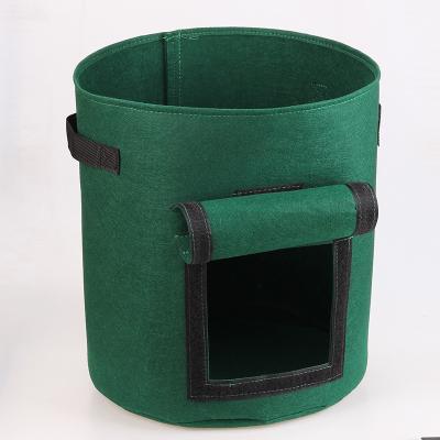 China Plant Fiber Nicro Garden Grow Bag Aeration Cloth Pot Container Garden Potato Felt Grow Bag for sale