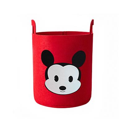 China INS Sustainable Canvas Series Style Household Laundry Bucket Cute Animal Children Toys Storage Basket for sale