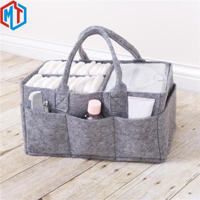 China Portable Felt Diaper Bag Baby Diaper Cart Baby Diaper Bag High Capacity Car Trip Storage Bag Mum Bag Mummy Bag Felt Diaper Bag for sale