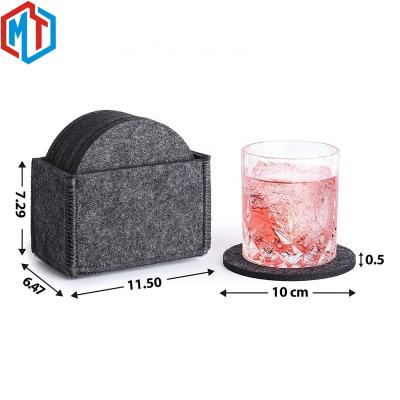 China 10 Piece Set Non-Slip Heat Resistant Washable Coaster Felt Viable Glass Premium Coaster With Storage Box for sale