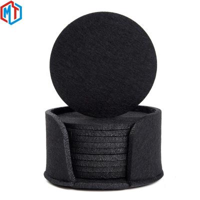 China Viable Custom Round Felt Cup Mat Coaster Felt Coaster With Holder Glass Drink Coaster Felt Cup Mat Sets Of 10 for sale