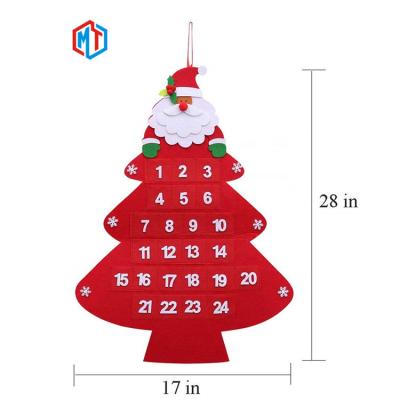 China Felt Christmas Tree Felt with Christmas Countdown Calendar Gift Bag DIY Christmas Gifts for Kids for sale