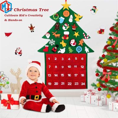 China DIY Felt Wall Mounted Decoration Kid's Happy New Year Decoration Christmas Tree Christmas Gift 67*100cm for sale