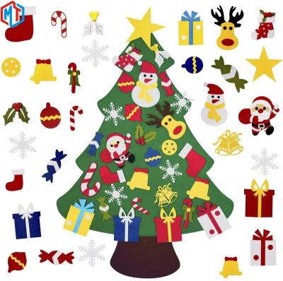 China Firm And Durable DIY Christmas Tree Kids Can't Tear Wall Mounted Christmas Gift With 30 Decorations 40.9in*20in for sale