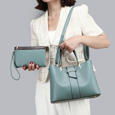 China Fashion Woman 2 Pieces PU Leather Part Tote Bag For Women Luxury Designer Hand Bag Set / Daily Bag for sale