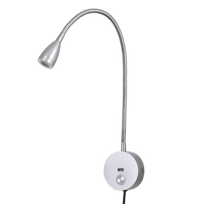 China 360Â ° Rotation Gooseneck Wall Mount Bedside Reading Light Focused Wall Lamp With Rotatable Switch LED Wall Sconce Headboard Lights Indoor Spotlight for sale