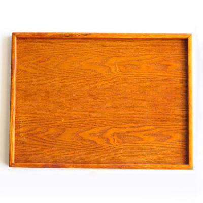 China Viable creative fruit cup breakfast restaurant hotel tray solid wood rectangular bamboo wooden tray for sale