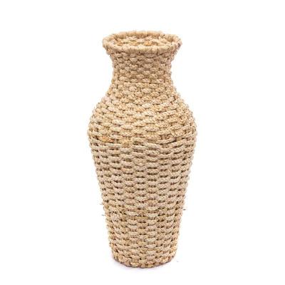 China Rustic Home Straw Woven Vase at Good Decor Water Hyacinth Vase Prices Made in Vietnam for sale