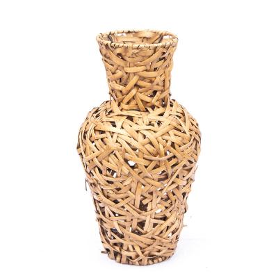 China Wholesale Rustic Hand & Craft Woven Willow Vase Dried Flower Decorative Vase for sale