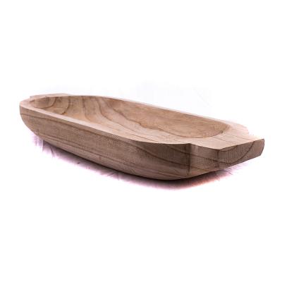 China Factory Craft Wood Tray Sustainable Large Custom Oval Wooden Tray for sale