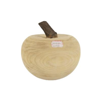 China China Apple Shape Handmade Wood Opens Wooden Apple For Home Decoration Tableware Diy Gift for sale